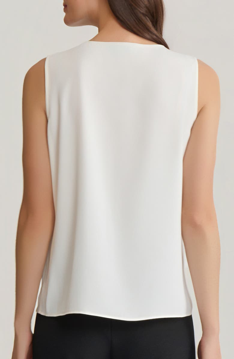 KASPER Cascade Ruffle Sleeveless Top, Alternate, color, Vanilla Ice