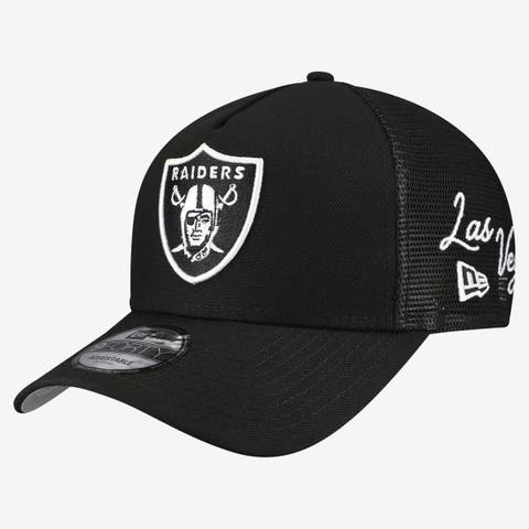 Men's New Era Black Las Vegas Raiders City Script 9FORTY A-Frame Adjustable Hat