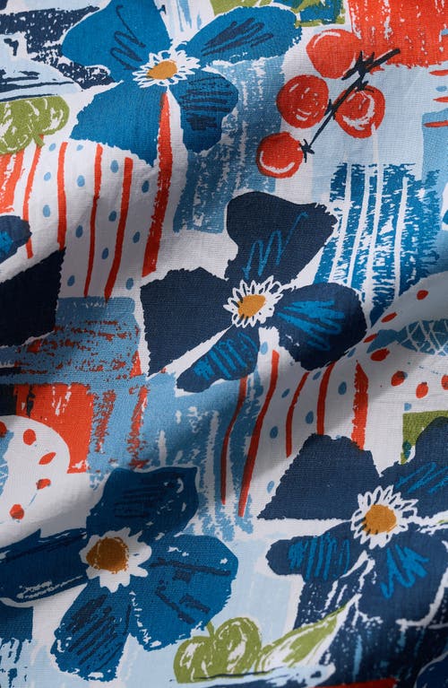Seasalt Cornwall Lamorna Print Organic Cotton Midi Dress In Blue