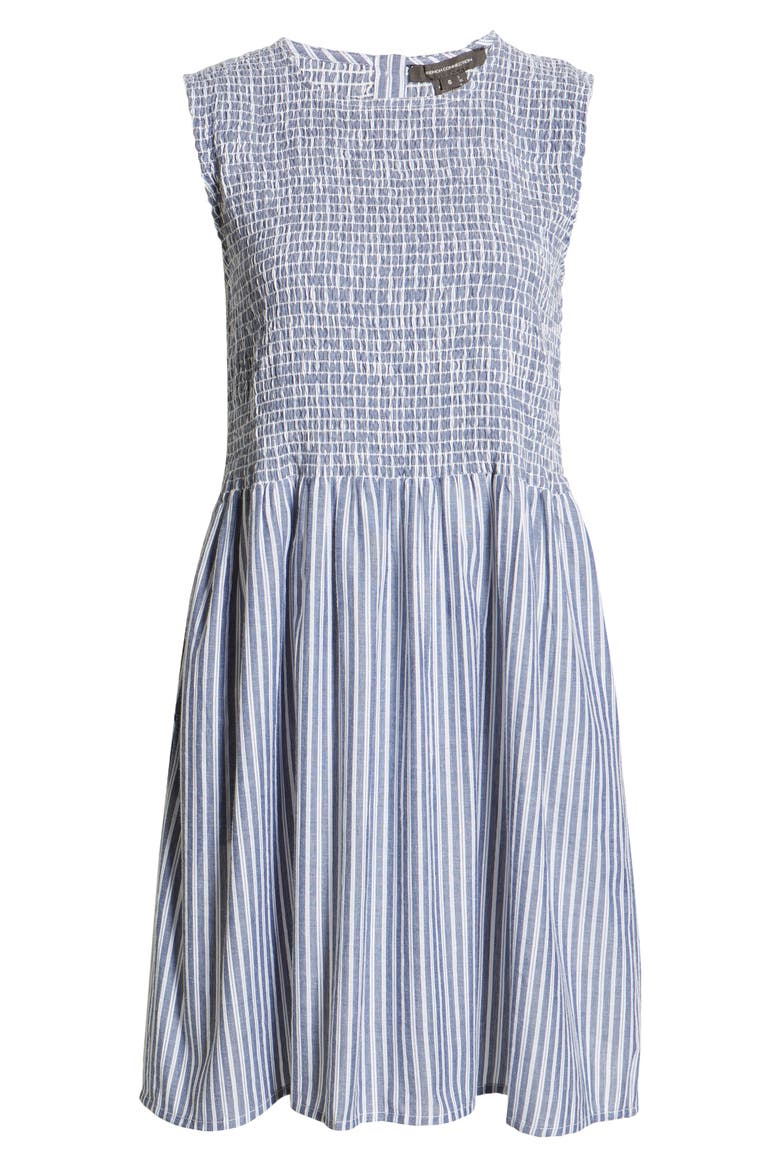 Rhodes Stripe Smocked Bodice Cotton Poplin Dress, Alternate, color, TATUS STRIPE