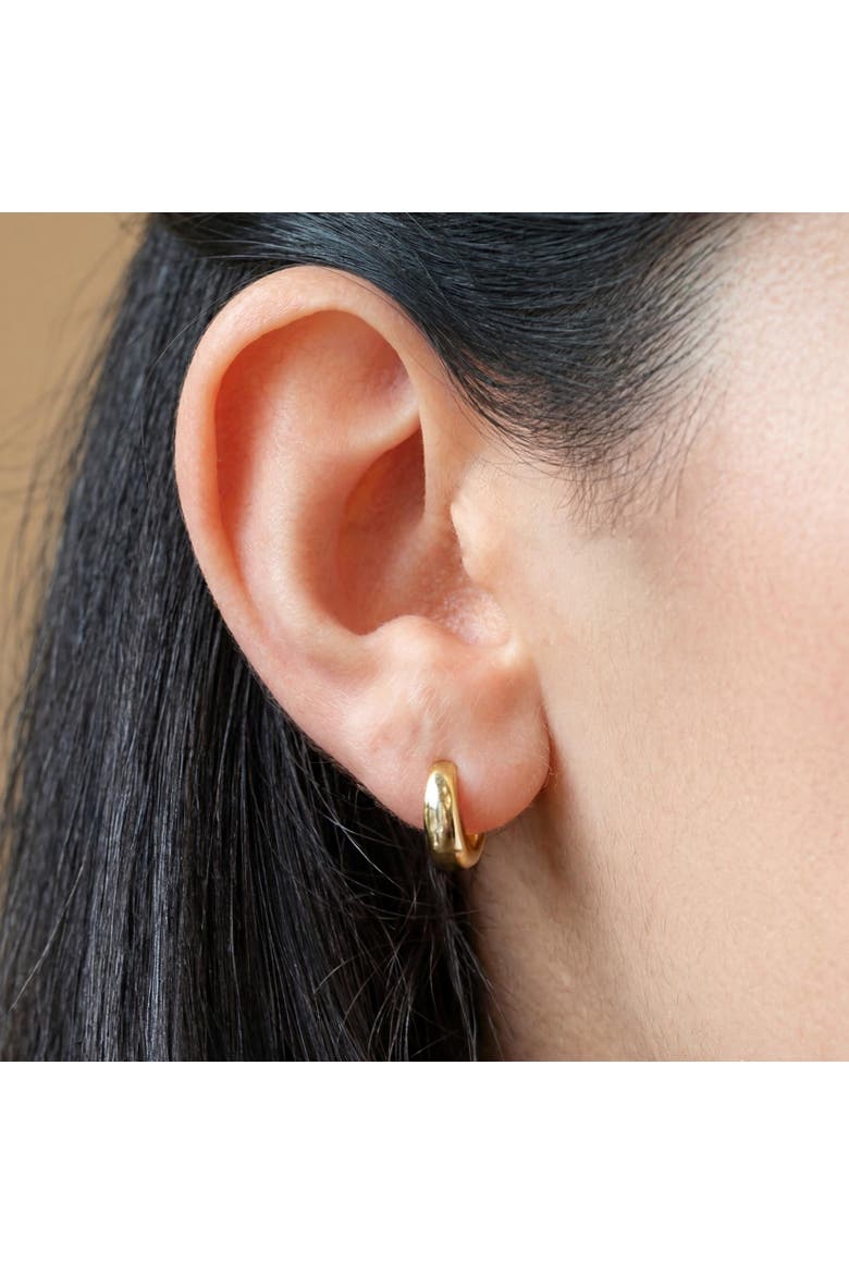 Mini Classic Huggie Hoop Earrings, Alternate, color, Gold Plated Sterling Silver