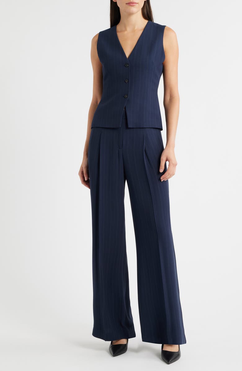 BOSS Julinia Pinstripe Vest, Alternate, color, Sky Captain Pinstripe