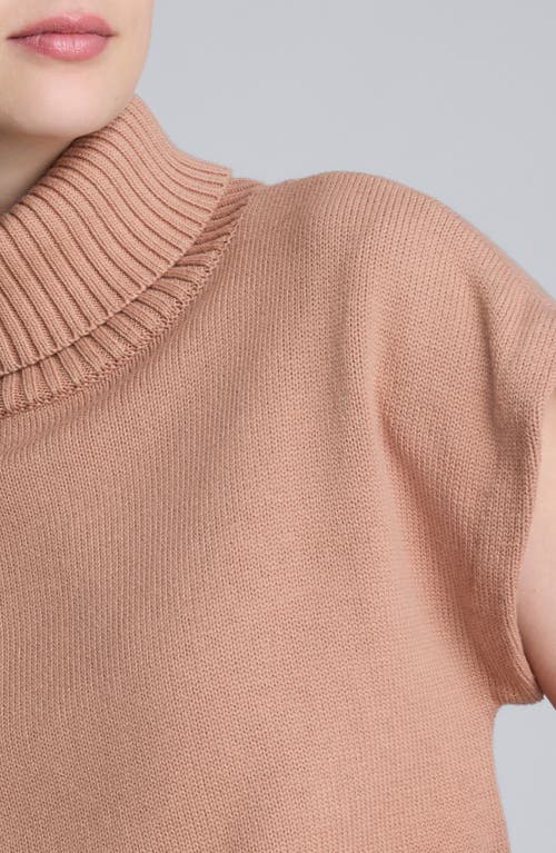 Kenneth Cole Short Sleeve Turtleneck Sweater In Brown