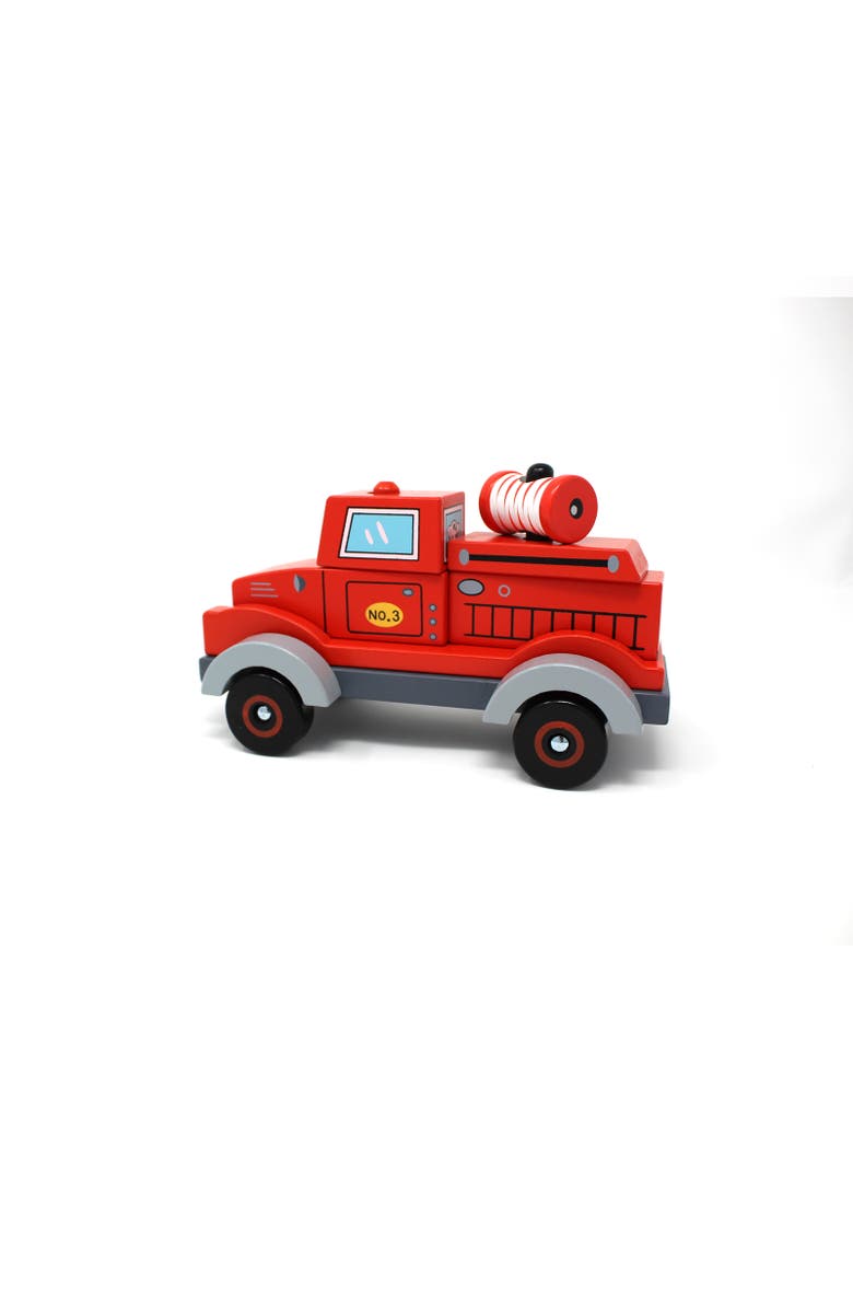 Jack Rabbit Creations Firetruck Stack & Play Puzzle Toy, 3D, Plastic, Kids, Alternate, color, Multicolored
