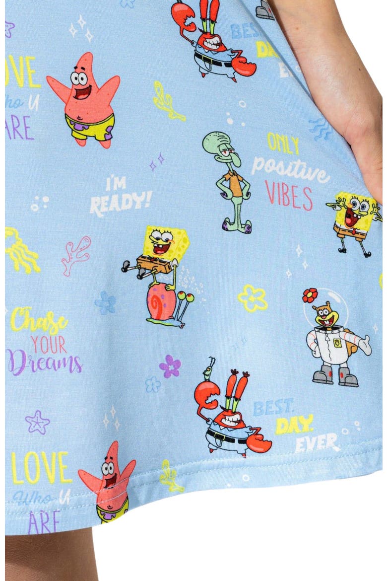 Kids' SpongeBob SquarePants Good Vibes Short Sleeve Dress, Alternate, color, SpongeBob Good Vibes
