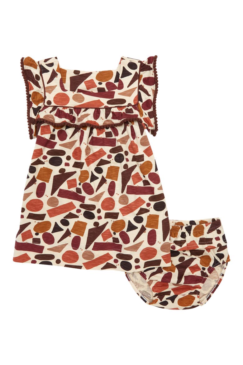 River Rock Dress & Bloomers Set, Main, color, BROWN/ BEIGE