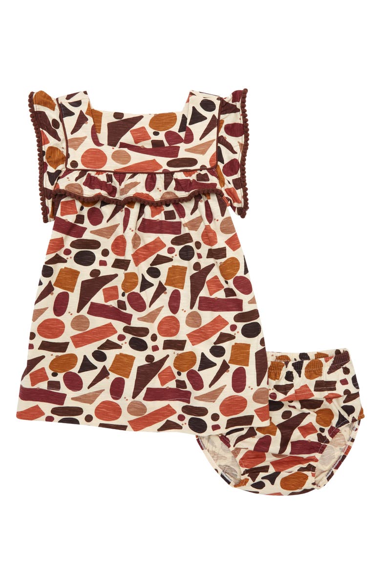 Naseberry River Rock Dress & Bloomers Set, Main, color, Brown/ Beige