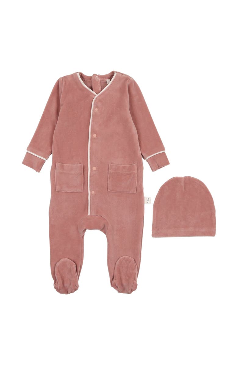 Pouf Girls Velour Footie, Main, color, Pink