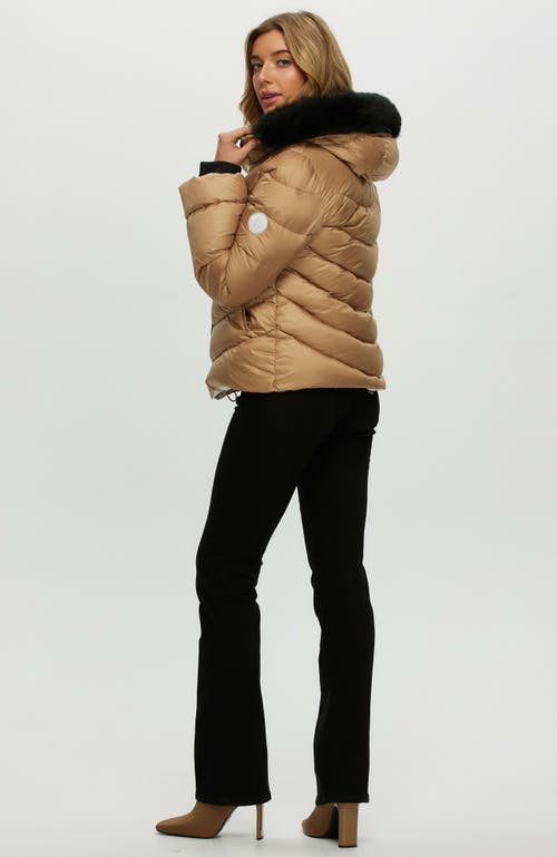 Gorski Apres-ski Short Jacket With Detachable Trim In Gold