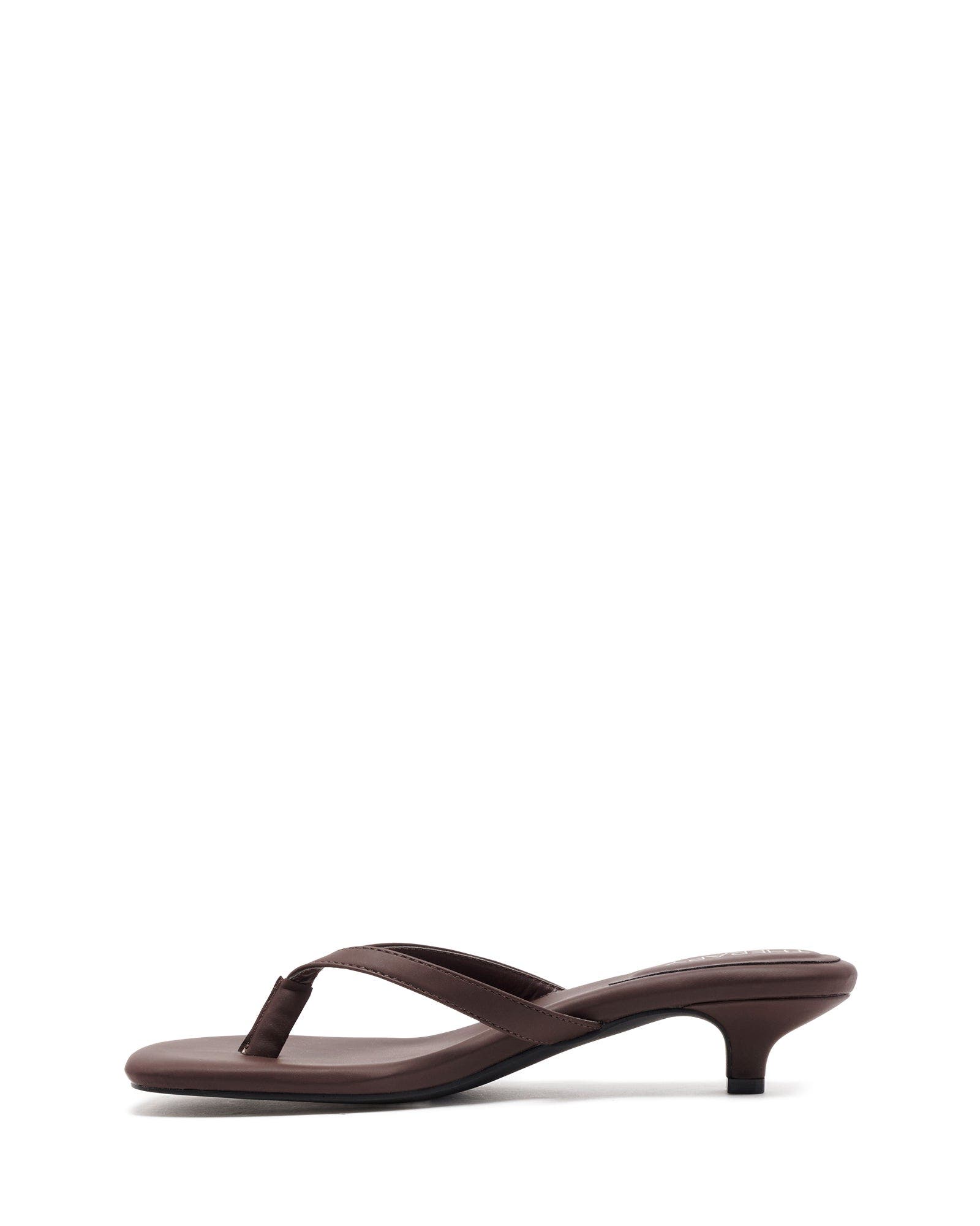 HEATWAVE Square Toe Thong Heel, Alternate, color, Chocolate Smooth Pu