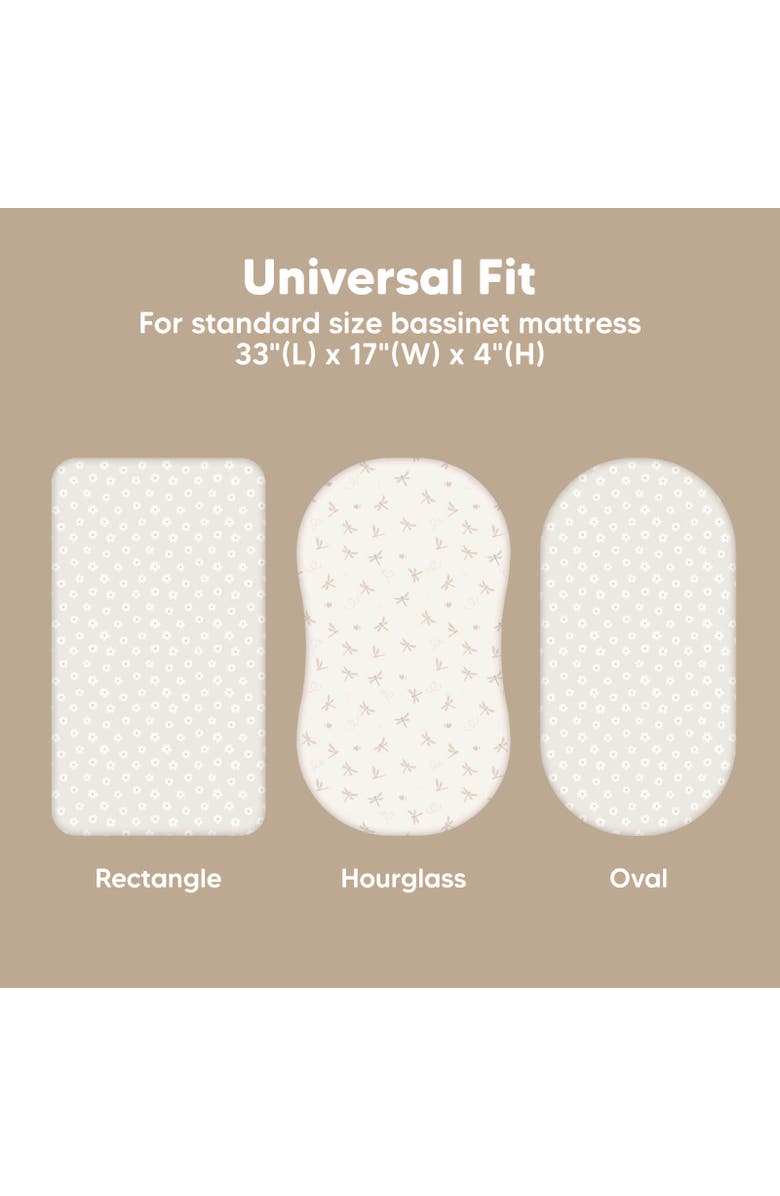 KeaBabies 2-Pack Isla Fitted Bassinet Sheets, Alternate, color, Meadow