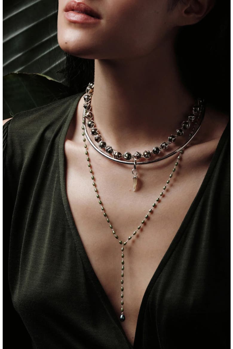 Damselfly Drop Pearl Lariat Necklace, Alternate, color, 14K GOLD VERMEIL