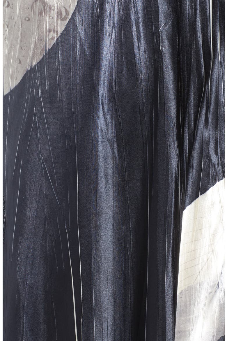 Mixed Media Midi Dress, Alternate, color, BLACK MONEY LEAVES