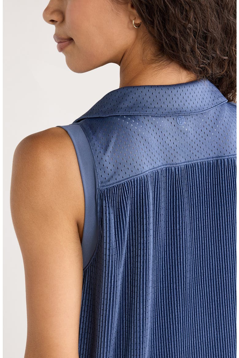 Pleated Mesh Dress, Alternate, color, BLUE VINTAGE