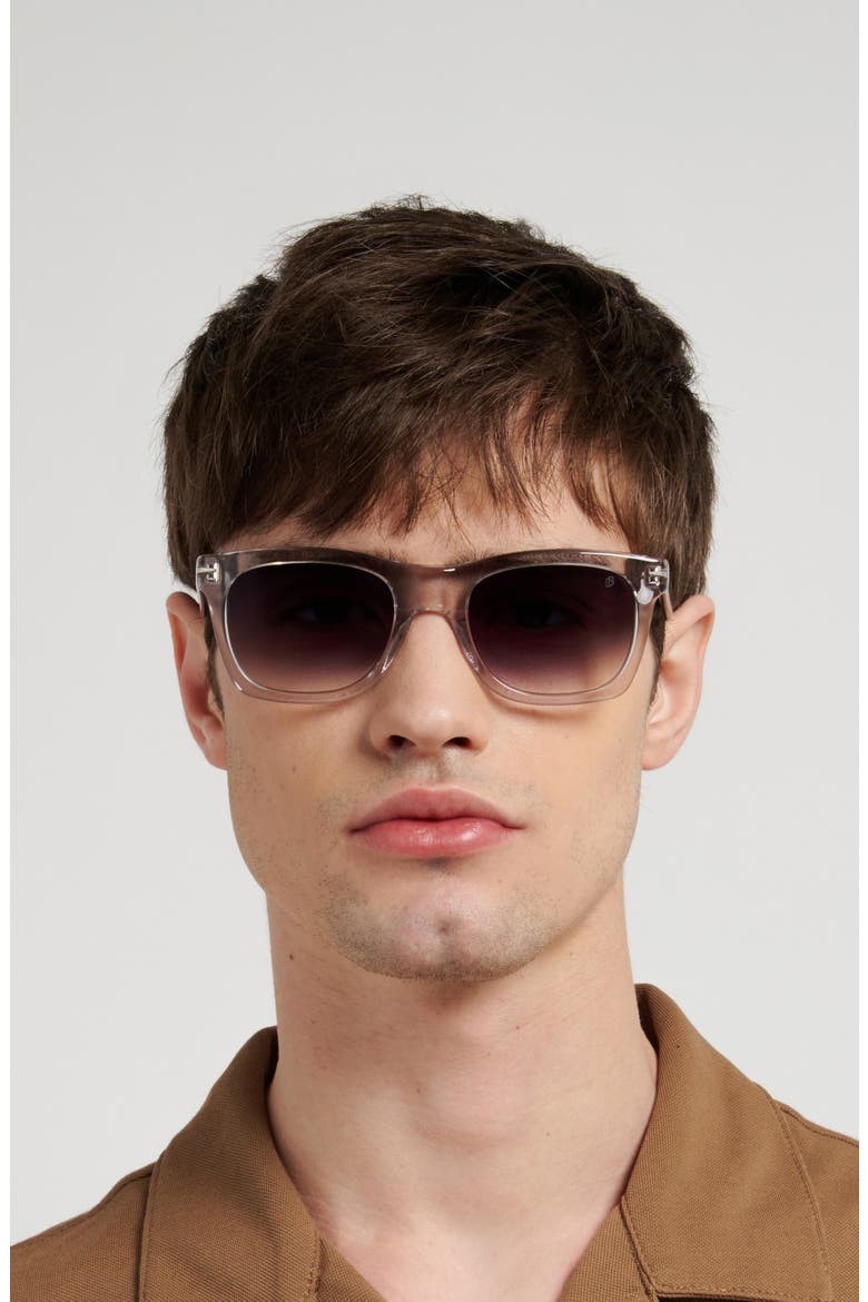 53mm Rectangular Sunglasses, Alternate, color, GREY/ DARK GREY SF