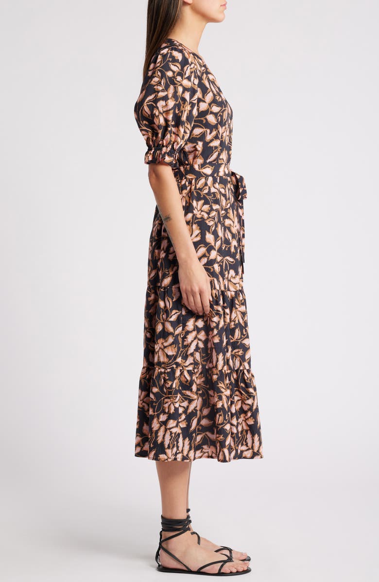 Rails Eliana Tie Belt Button Front Midi Dress, Alternate, color,