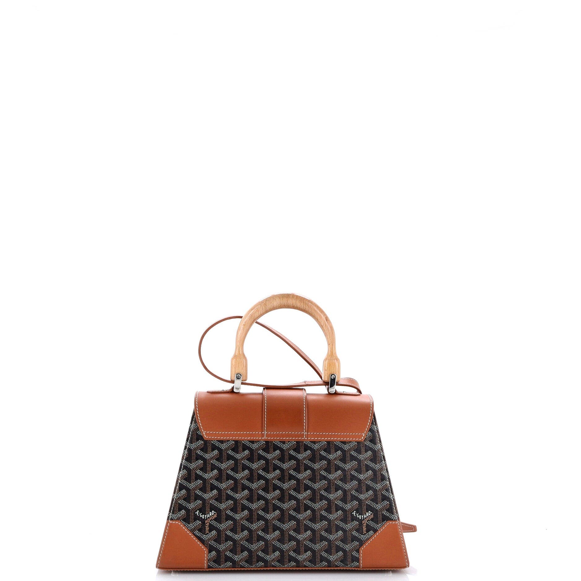 Saigon Top Handle Bag Coated Canvas with Leather PM, Alternate, color, Brown