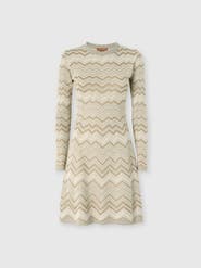 Missoni Zig Zag Viscose And Wool Crewneck Dress
