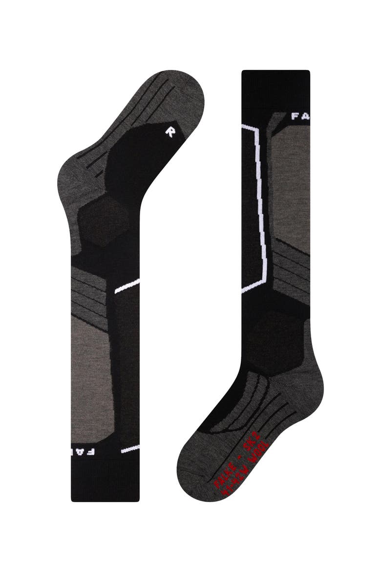 SK2 Intermediate Wool Ski Socks, Alternate, color, Black-Mix