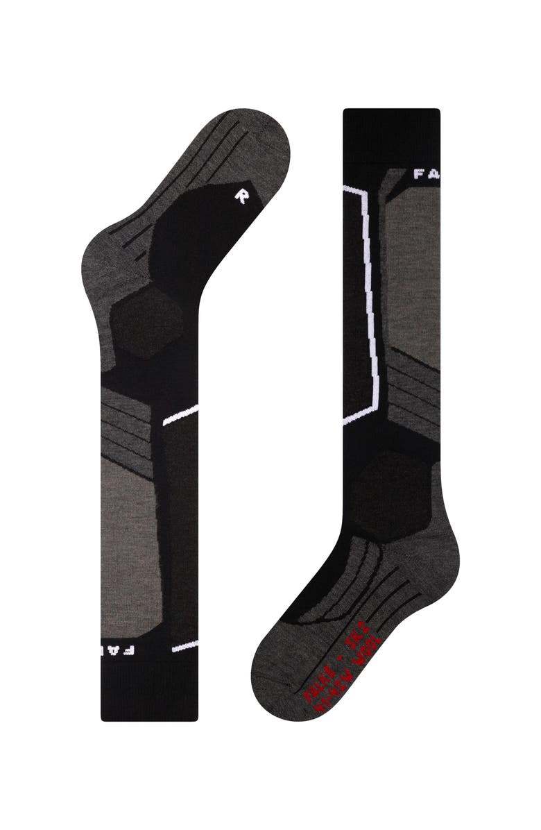 Falke SK2 Intermediate Wool Ski Socks, Alternate, color, Black-Mix