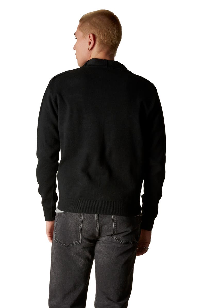 Members Only Men's Iconic Racer Sweater, Alternate, color, Black