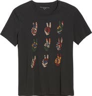 John Varvatos Star USA Peace Hand Embroidered T-Shirt