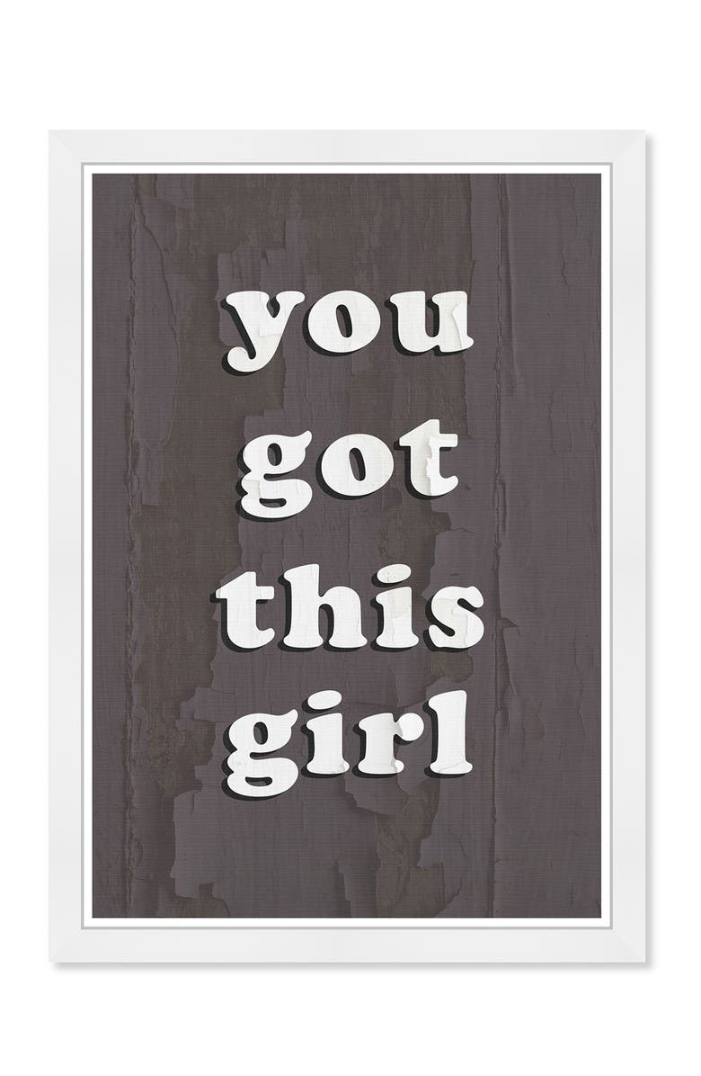 Wynwood Studio You Got This Girl Grey Framed Art, Main, color, 
