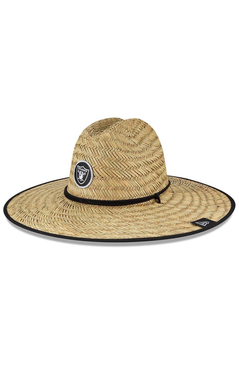 New Era Men's New Era Natural Las Vegas Raiders NFL Training Camp Official Straw Lifeguard Hat, Main, color, 