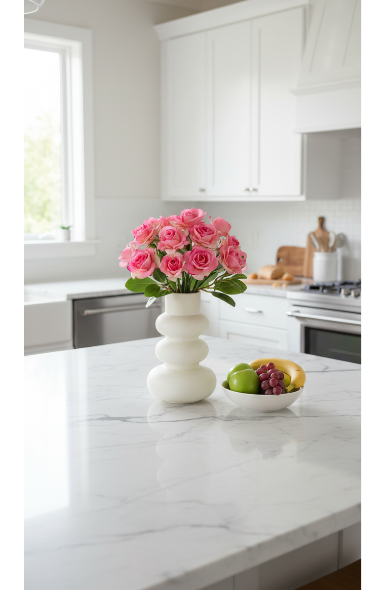 CocoBella Iris RealTouch Rose Arrangement, Alternate, color, Pink