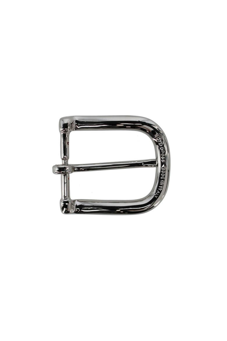 30mm Italian Rippled Textured Solid Brass Harness Belt Buckle, Alternate, color, Shiny Nickel