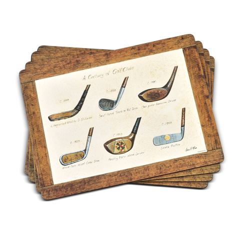 A History of Golf Set of 4 Cork Back Placemats