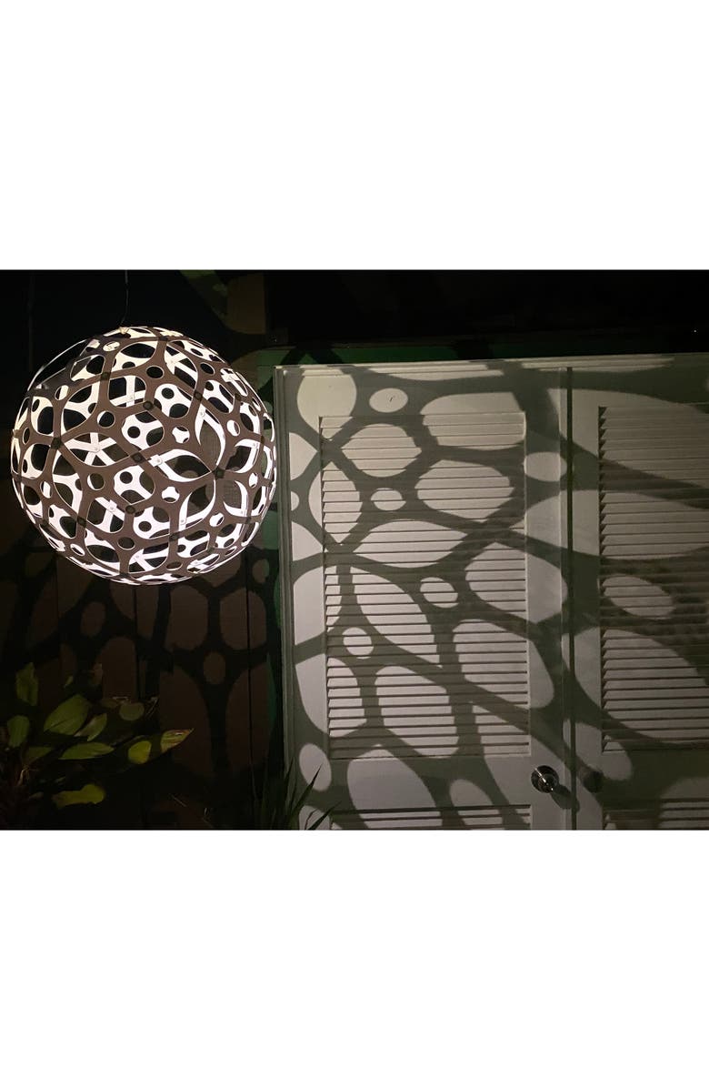 GlowTheory Flowerhouse 8" Solar Peace Outdoor Hanging Décor, Alternate, color, Multicolored