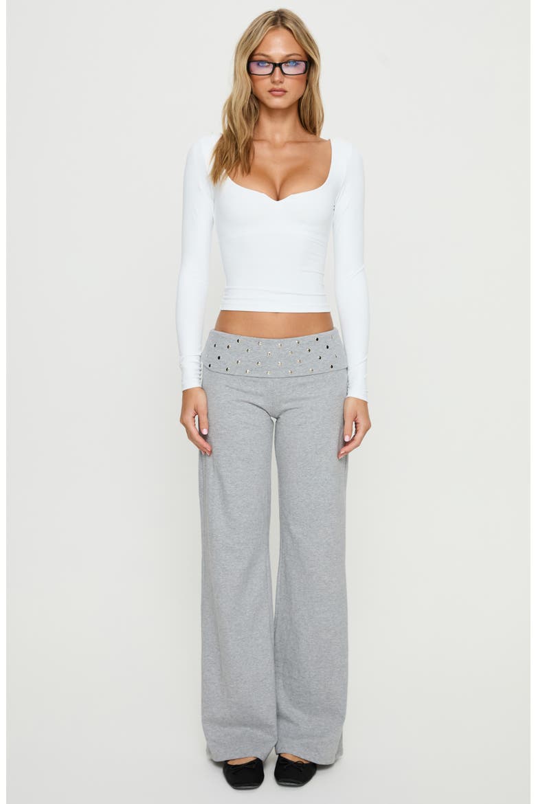 Evangelene Long Sleeve Crop Top, Alternate, color, WHITE