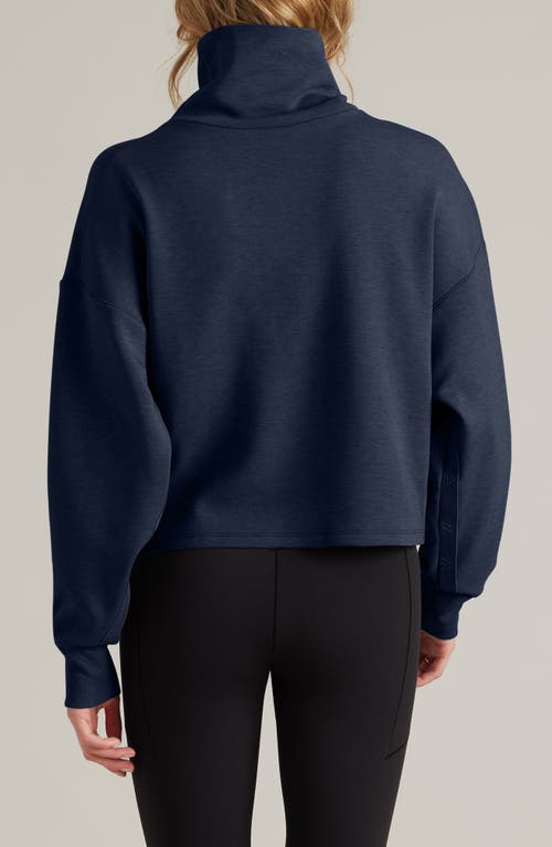 Rhone Dreamglow Mock Neck Sweatshirt In Navy Blue