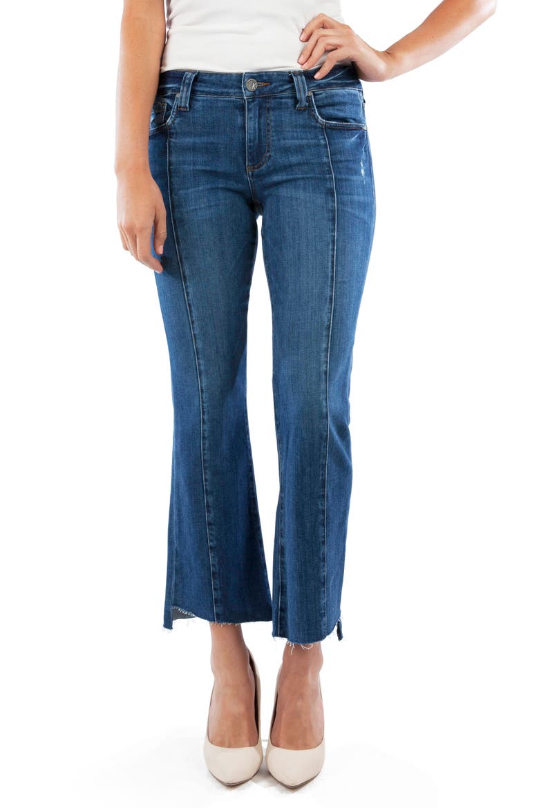 Kelsey Center Seam Crop Kick Flare Jeans, Main, color, VISIT