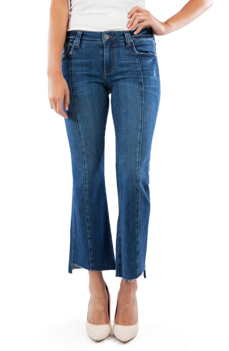 KUT from the Kloth Kelsey Center Seam Crop Kick Flare Jeans, Main, color, 