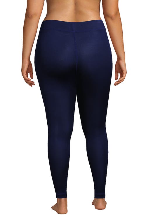Lands' End Silk Interlock Long Underwear Leggings Pants In Blue