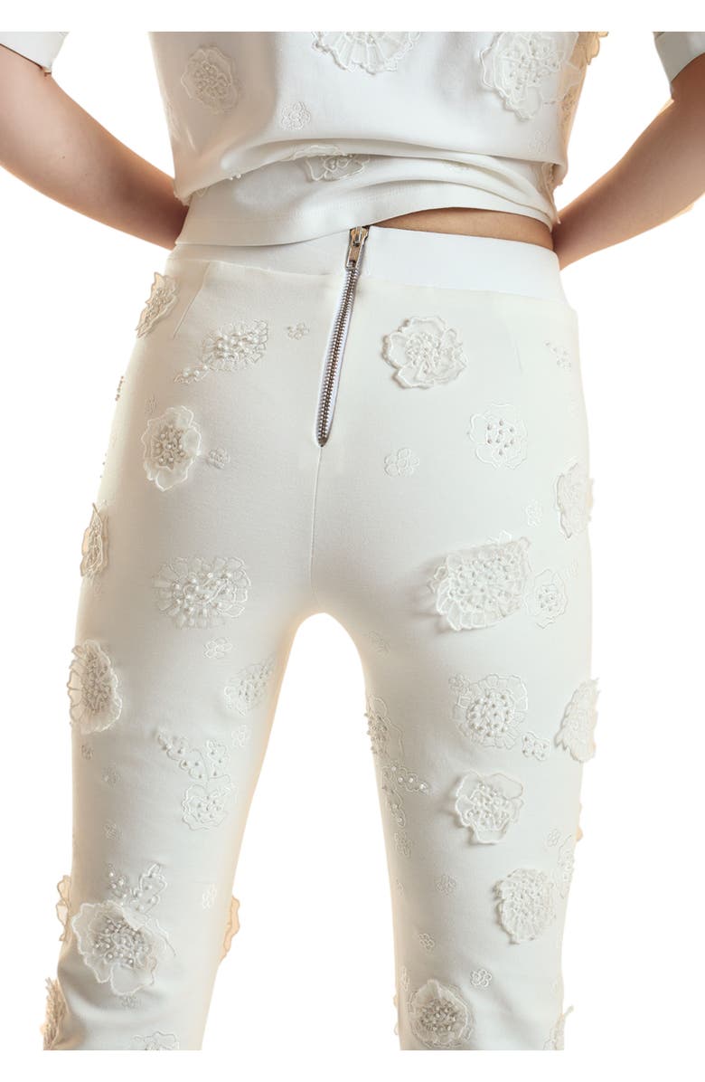 Cynthia Rowley Pop Floral Applique Pant, Alternate, color, White