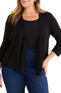 NIC+ZOE Slub Knit Linen Blend 4-Way Cardigan