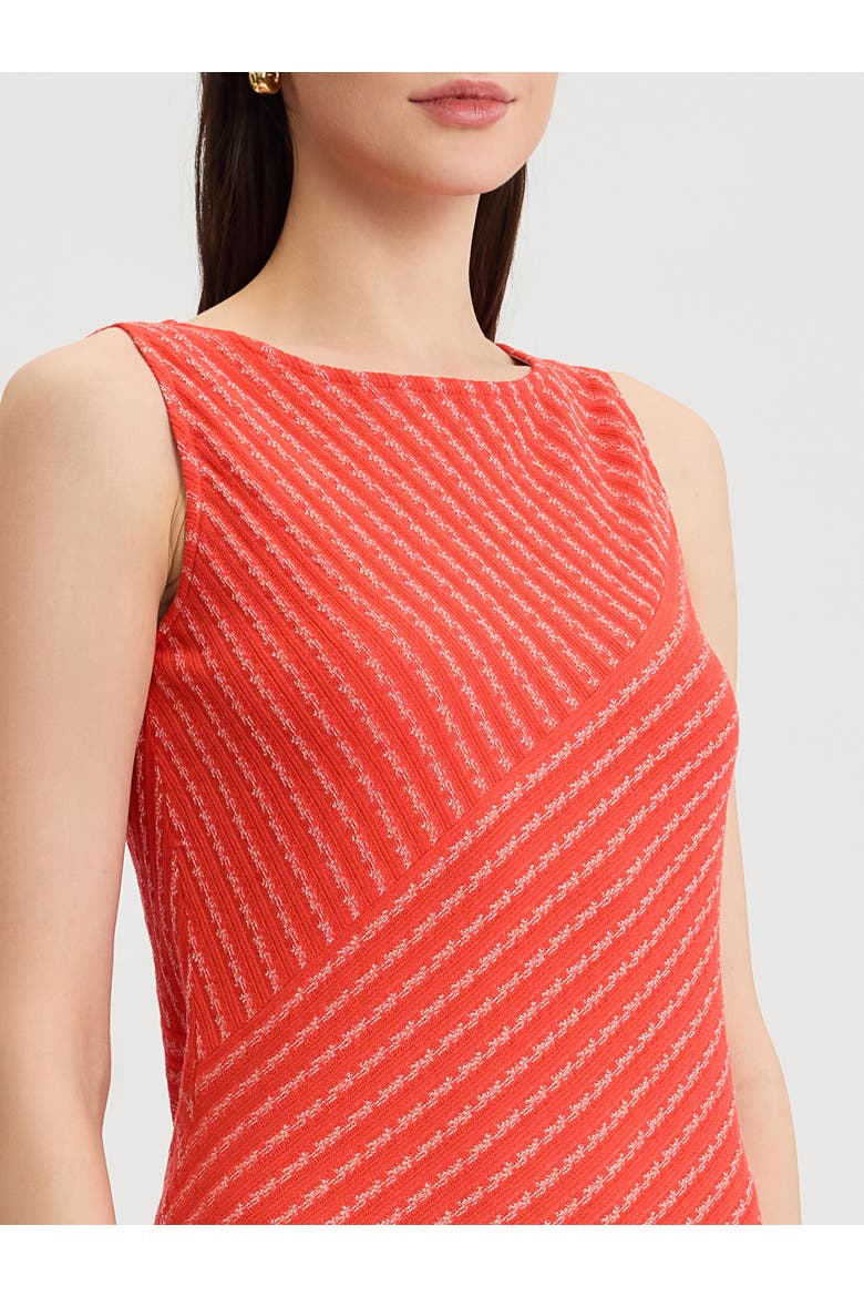 Striped Lined Soft Knit Midi Dress, Alternate, color, Cherry Ember/Biscotti