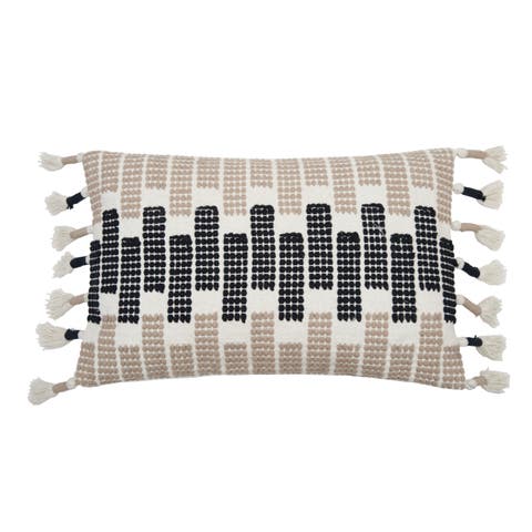 Bethel Hand Woven Geometric Cotton Decorative Throw Pillow