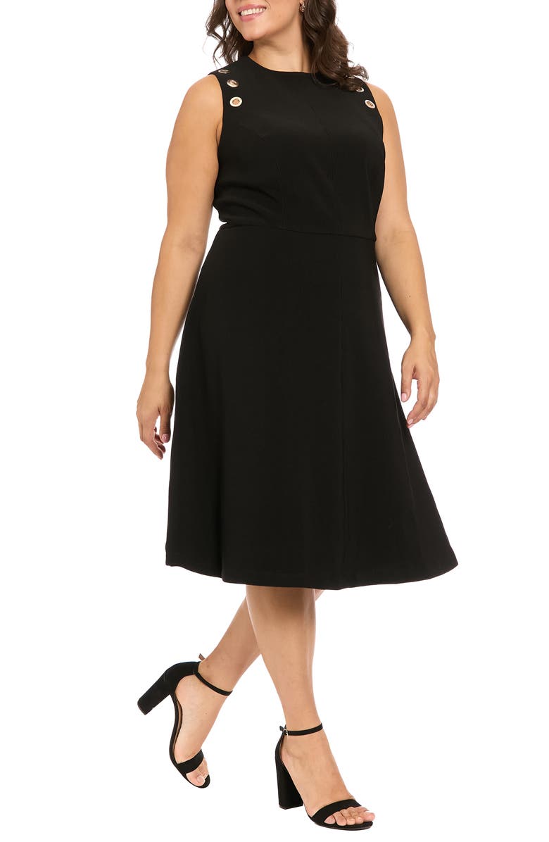 London Times Grommet Sleeveless Midi Dress, Alternate, color,