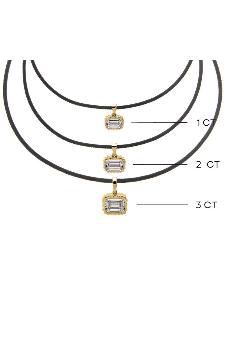 BY ADINA EDEN Lab Grown Diamond Emerald Beaded Brown Leather Chain Necklace 14K, Alternate, color, Brown - 2 Carat