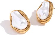 Alais Branche Kendall Baroque Pearl Stud Earrings