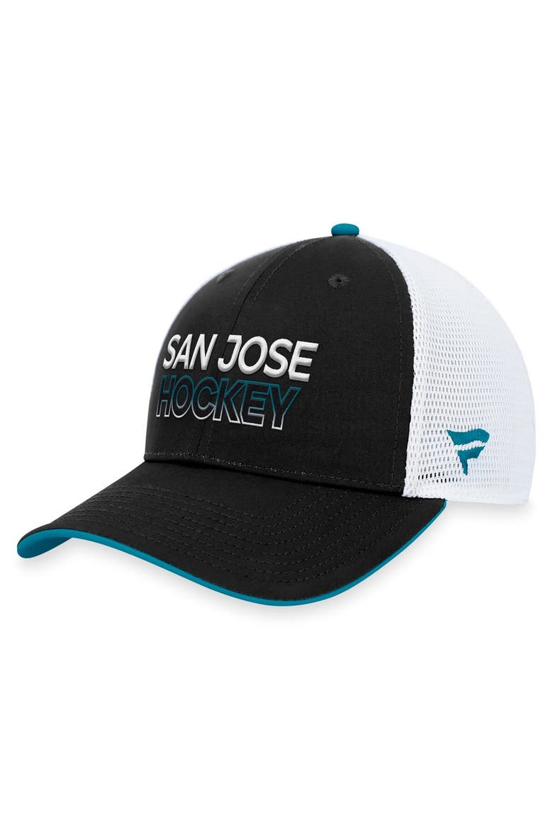 Men's Fanatics Branded  Black San Jose Sharks Authentic Pro Rink Trucker Adjustable Hat, Alternate, color, Black