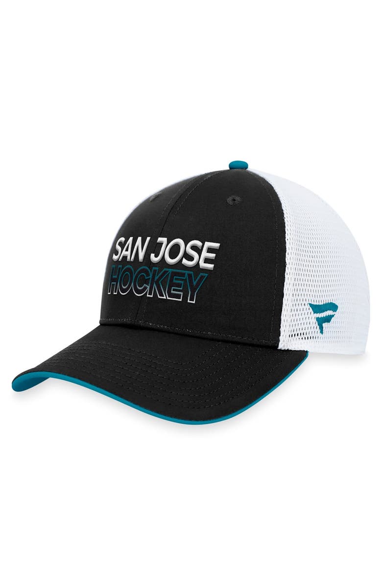 FANATICS Men's Fanatics Branded Black San Jose Sharks Authentic Pro Rink Trucker Adjustable Hat, Alternate, color, Black