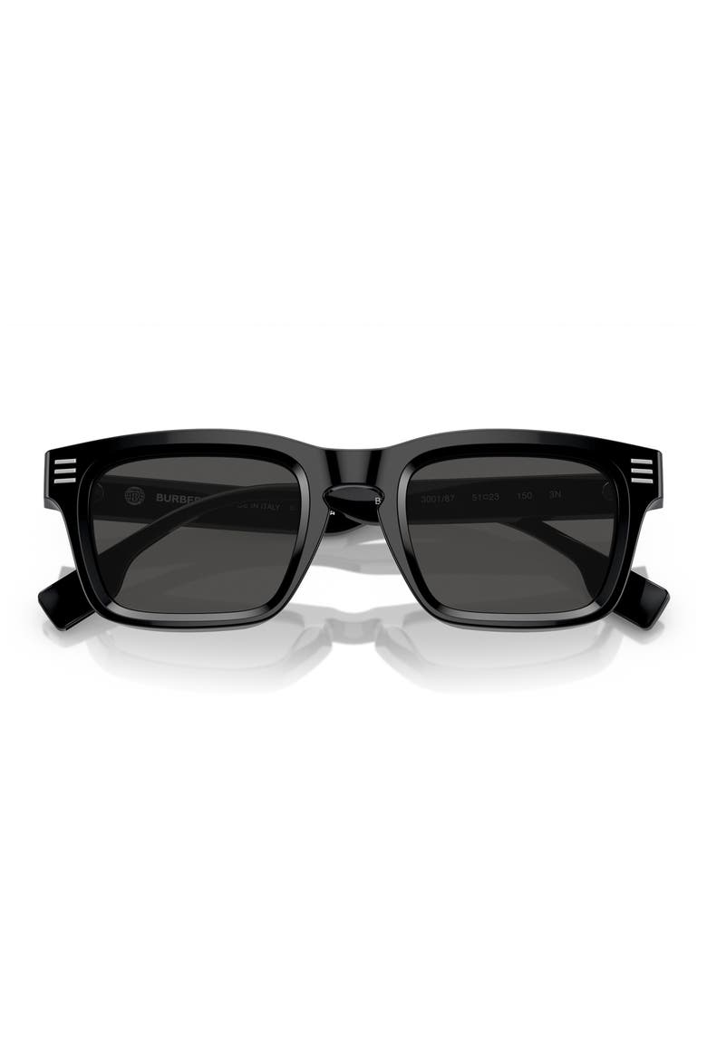 51mm Rectangular Sunglasses, Alternate, color, 30018751 BLACK