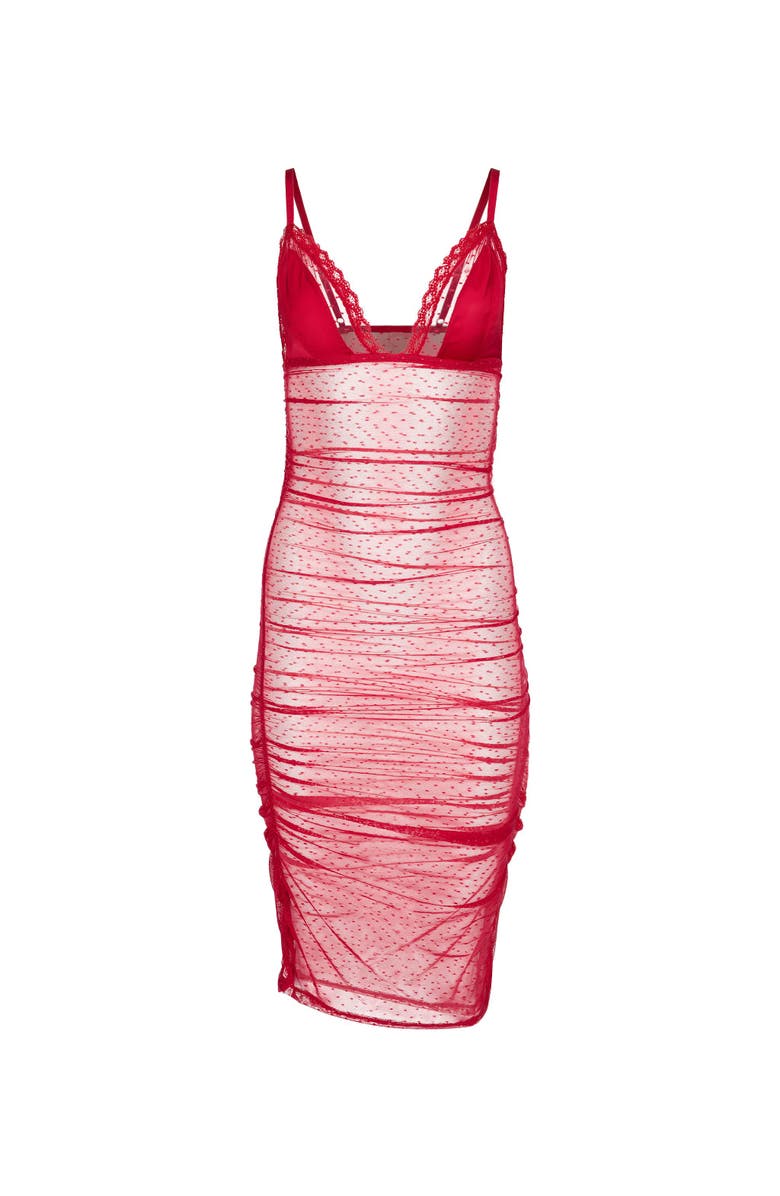 Adore Me Marietta Bodycon Slip & G-String Set Lingerie, Alternate, color, Medium Red