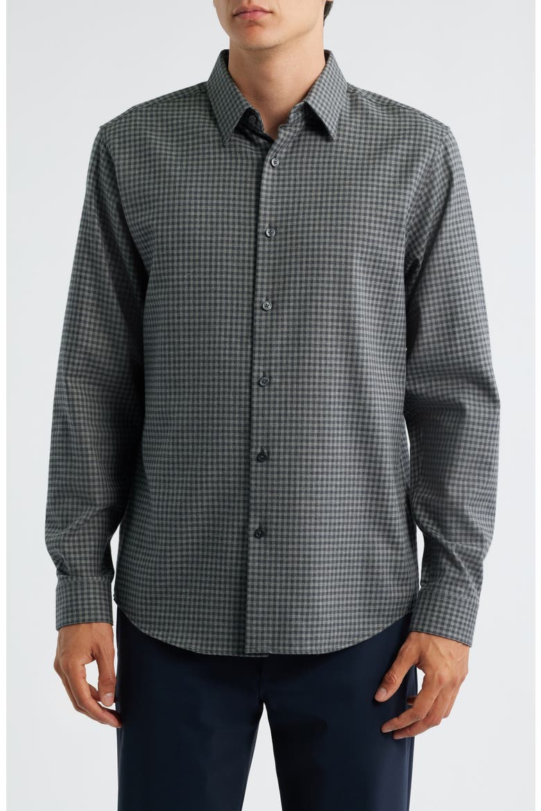 Irving Standard Fit Cotton Gingham Button-Up Shirt, Main, color, CHARCOAL MULTI