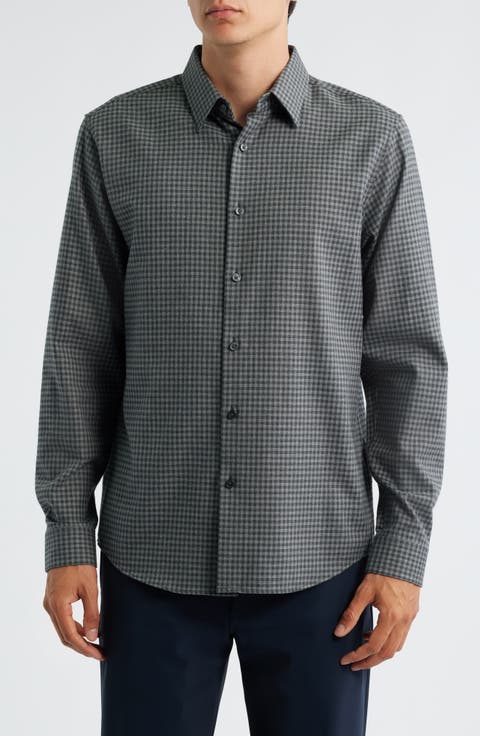 Irving Standard Fit Cotton Gingham Button-Up Shirt